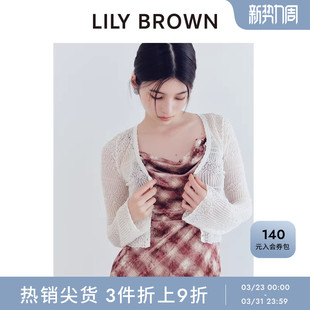 薄款 蕾丝镂空V领针织开衫 外搭LWND254218 BROWN秋冬款 LILY