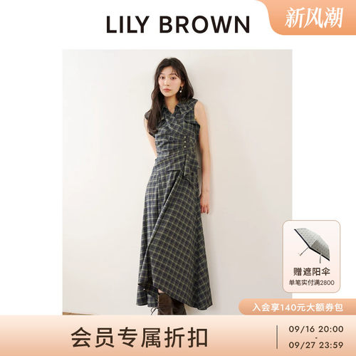 LILYBROWN收腰无袖荷叶边连衣裙