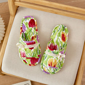 布艺碎花拖鞋 家居室内静音不伤木地板棉布底拖鞋 男女情侣夏四季 款