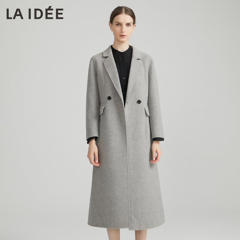 LAIDEE/罗兰伊杜秋冬新款呢子大衣中长款修身羊毛双面呢毛呢外套