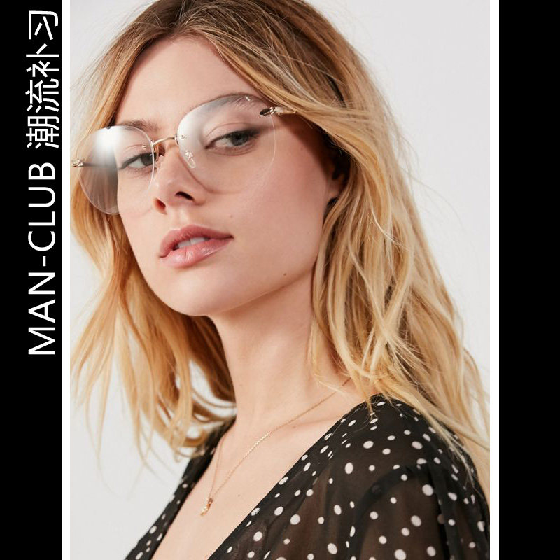 美国代购韩版潮复古鼻托男女通用平光镜苍蝇镜眼镜原宿风ulzzang