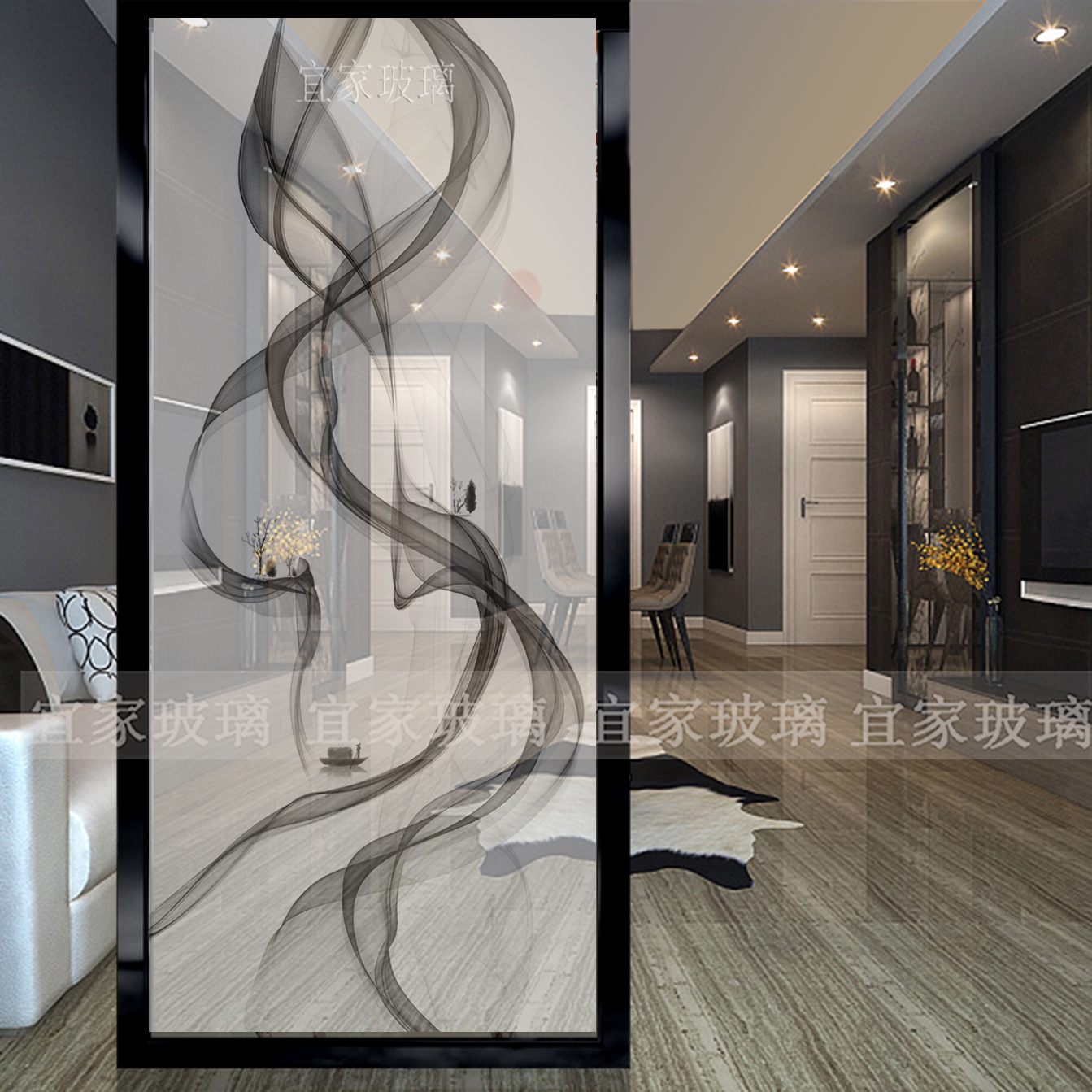 艺术玻璃夹绢夹胶双面简约时尚