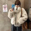皮草保暖立领皮毛一体上衣 羊羔毛短外套女卷卷毛时尚 2025冬季 新款