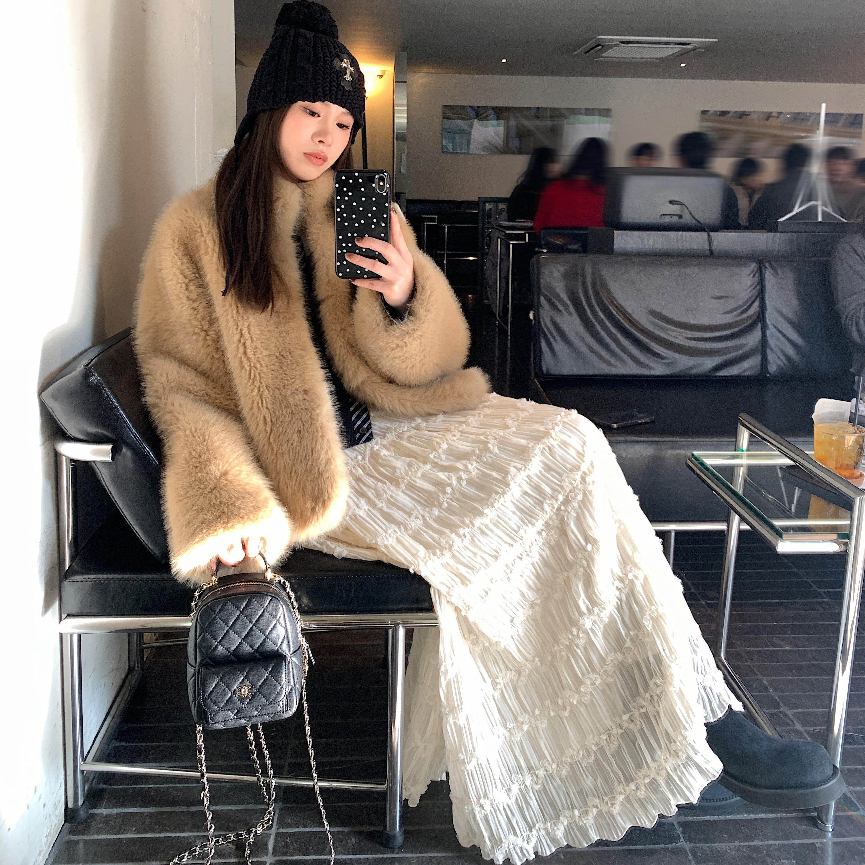 环保狐狸毛立领轻奢保暖外套