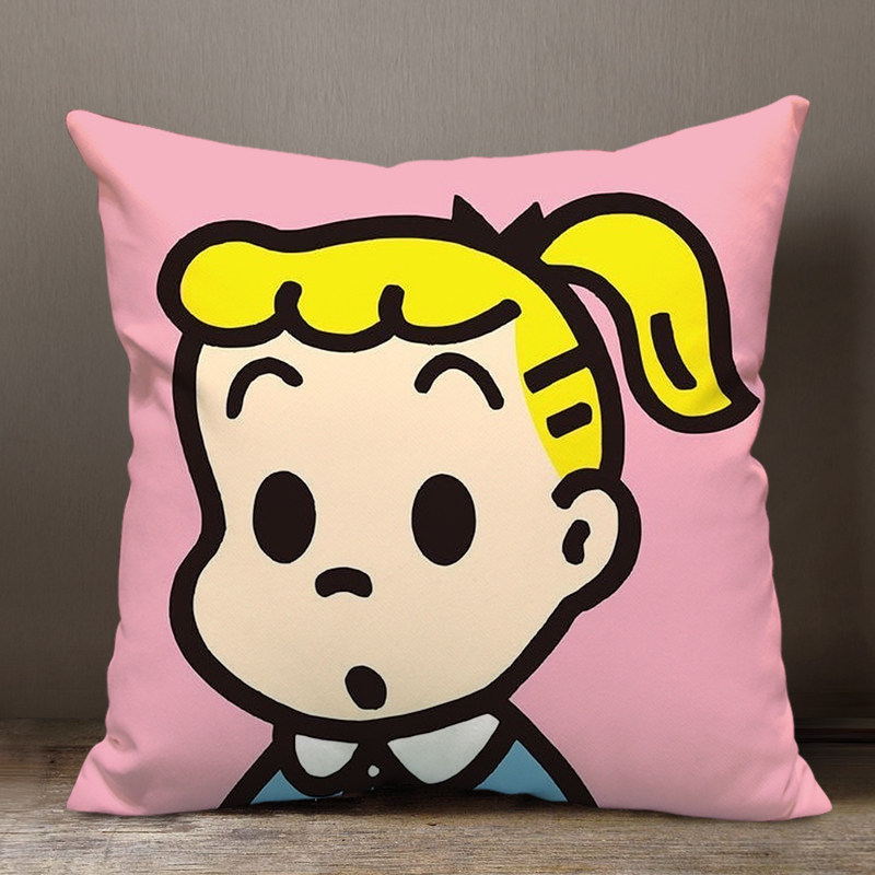 原田ins斜纹图案卡通可爱抱枕头布艺靠垫办公室客厅设计创意定制