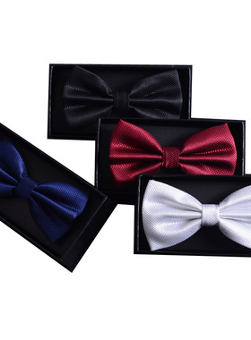 蝴蝶结领结男士西装jk纯色黑色婚庆墨绿色深紫色酒红色新款银灰色