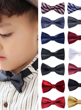 儿童领结男童宝宝学生小孩主持演出表演蝴蝶结配饰合唱团幼儿园红