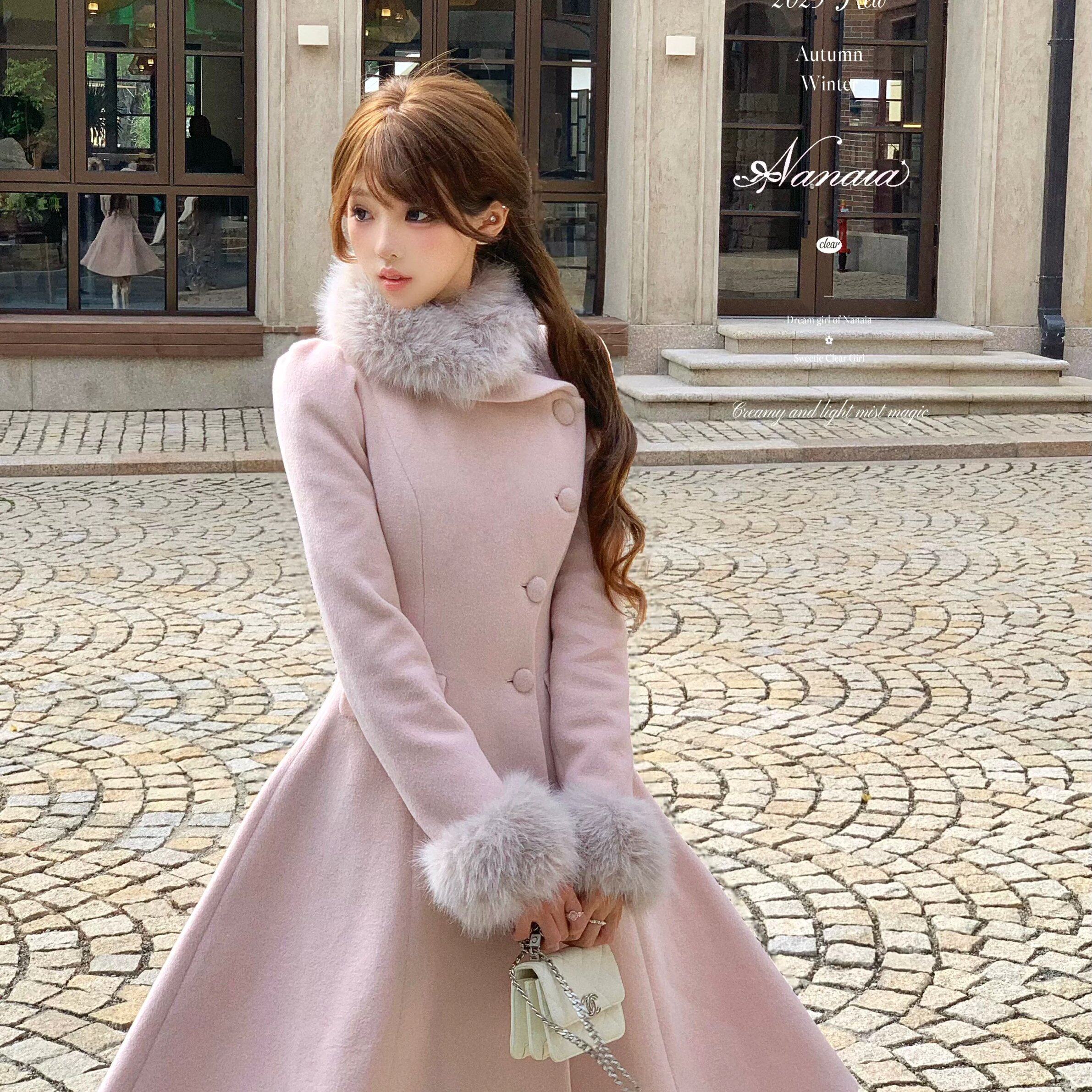 甜水仙 京都美奈 羊毛毛呢大衣毛呢外套