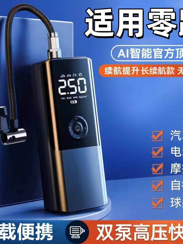 适用零跑车载充气泵T03C16B10C11B0便捷式数显智能双杠轮胎