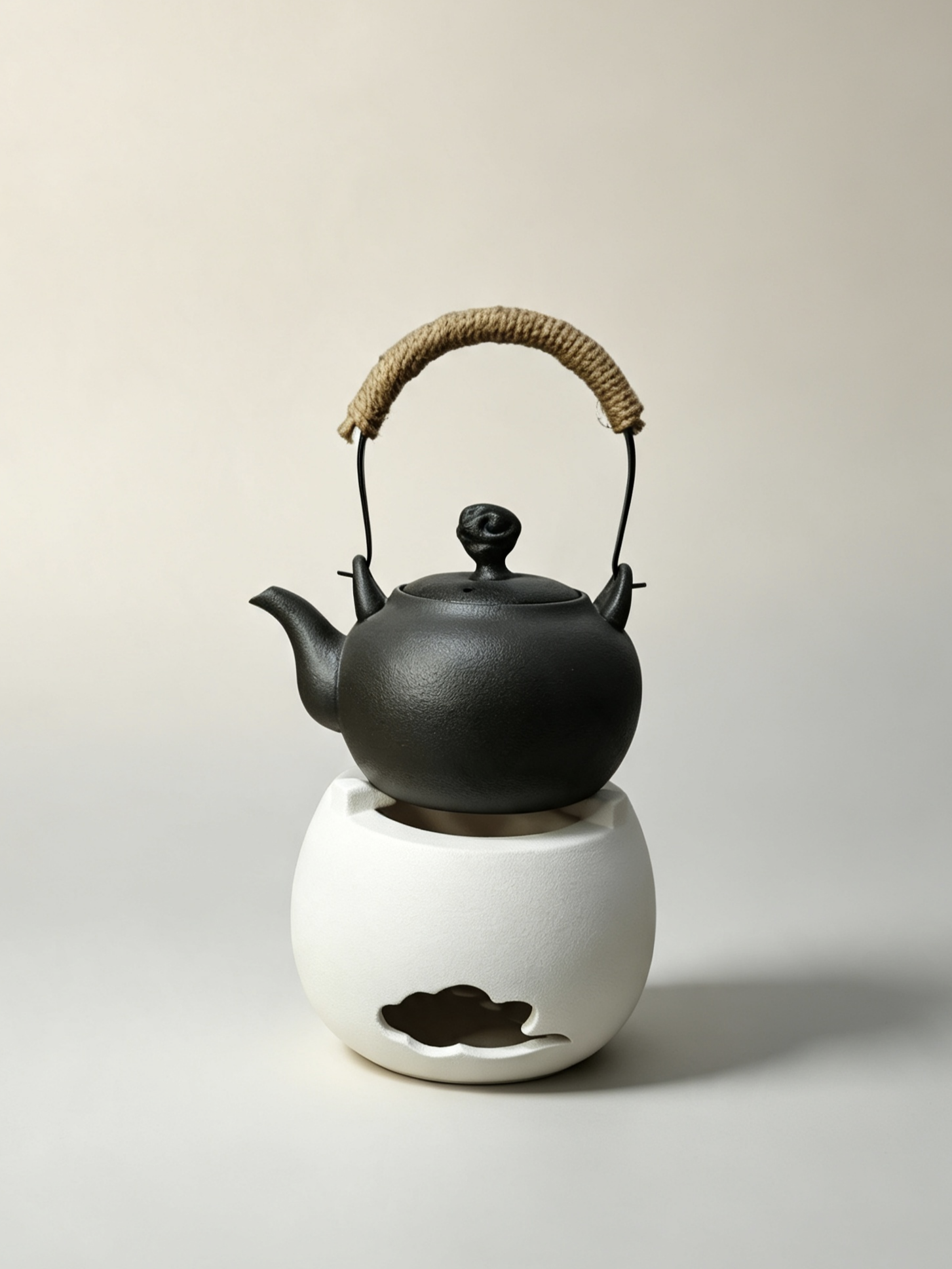 粗陶煮茶炉祥云炭炉煮茶壶禅意氛围风炉小火炉家用户外烧水炉套装