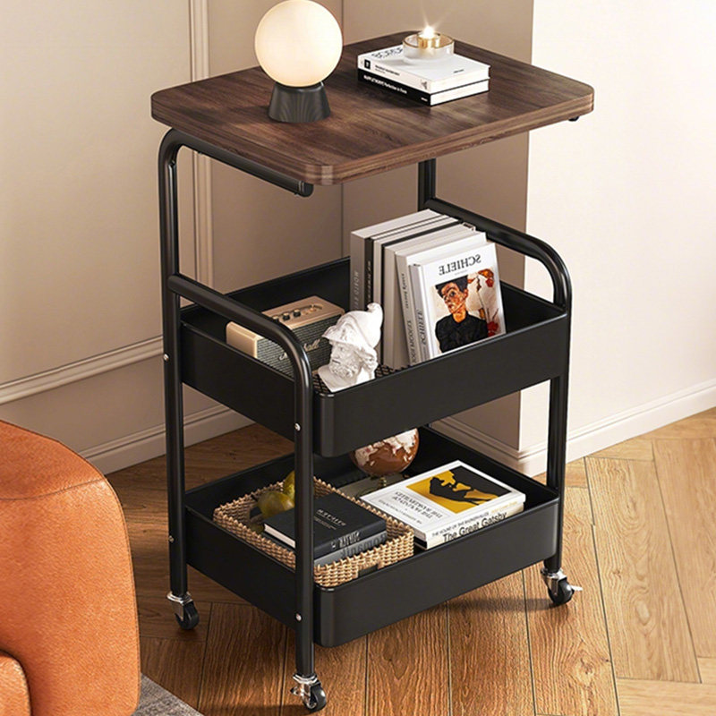 中古客厅小推车可移动收纳置物架落地家用床头柜卧室书架零食边几