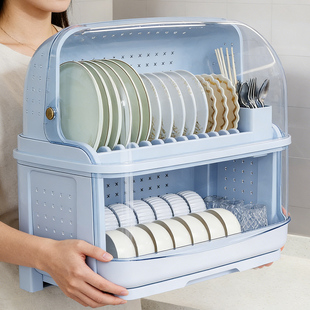 放碗碟子盘子收纳架碗筷餐具收纳盒多功能沥水柜台面式多层置物架