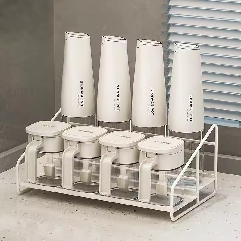油壶调料罐组合套装厨房家用酱油醋分装瓶不挂油调味瓶罐收纳架子