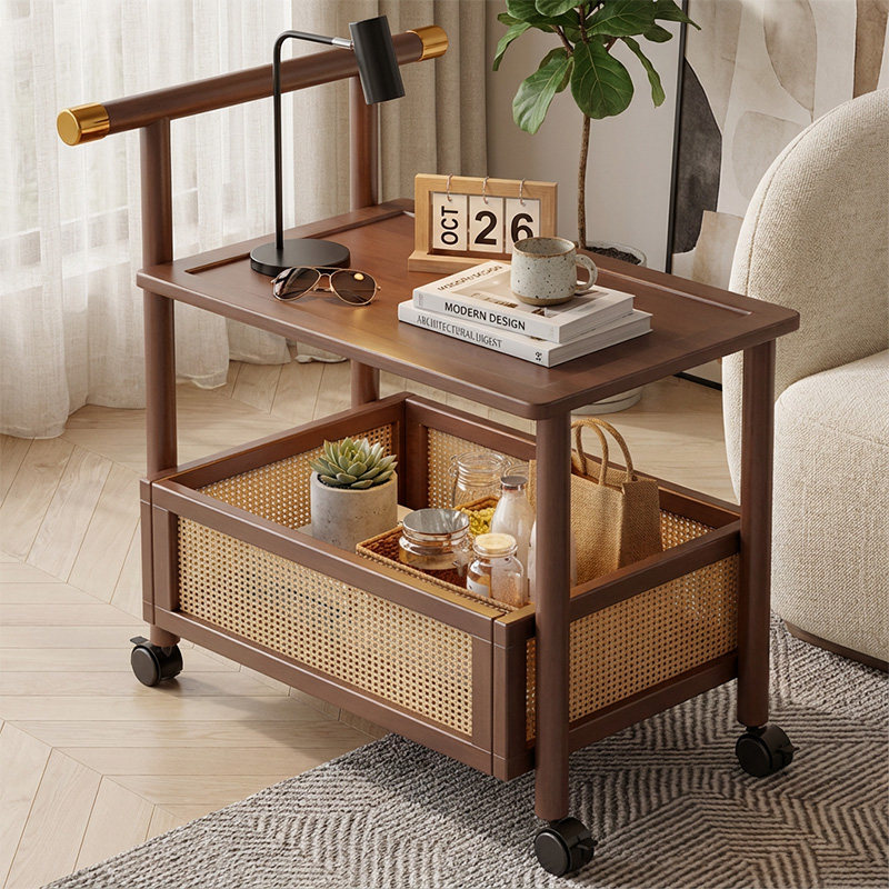 中古风小推车家用可移动茶几高级感置物架客厅沙发边几收纳储物架,住宅家具,移动边几/推车,淘宝优惠券,粉丝福利购,淘宝优惠卷