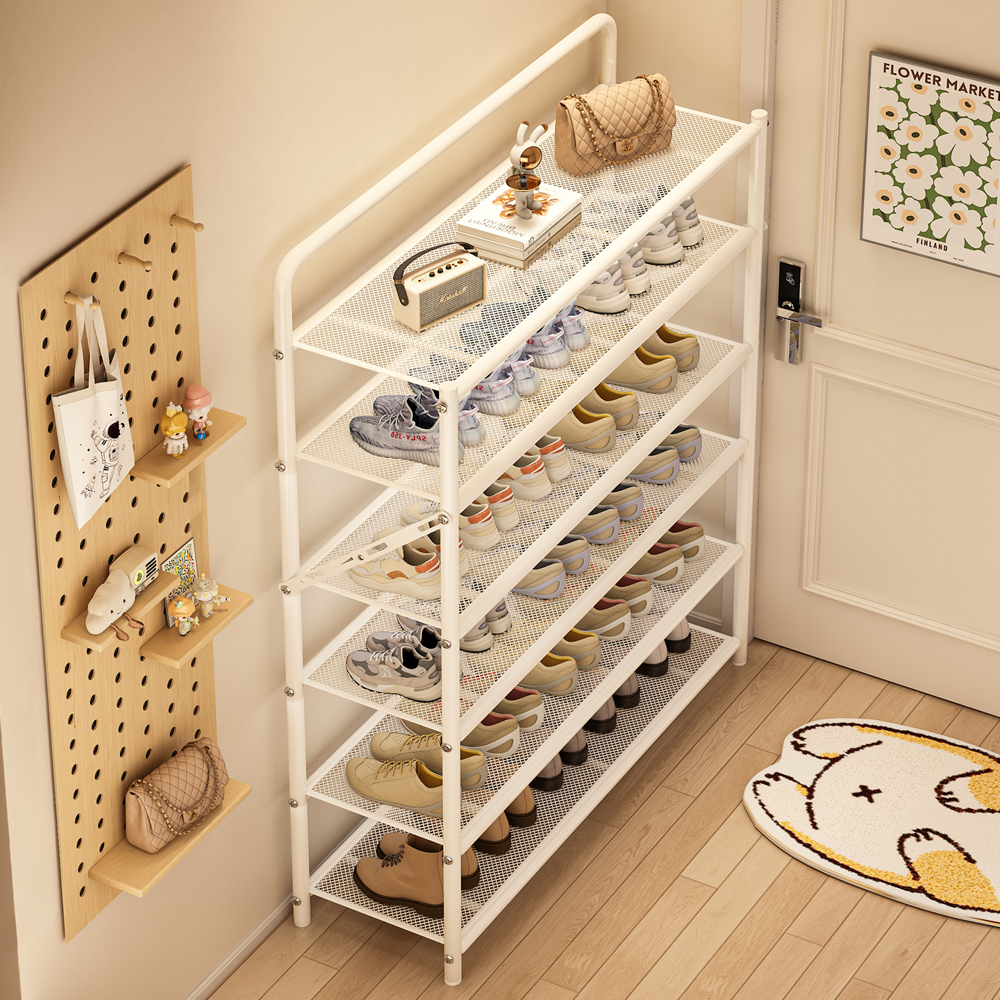【更省空间】折叠鞋架小窄多层
