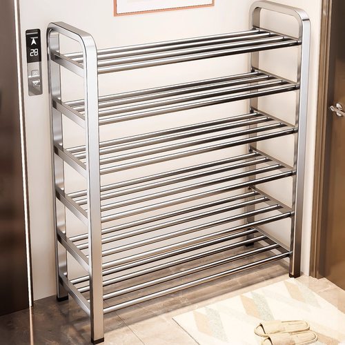 【防刮防锈】不锈钢鞋架门口