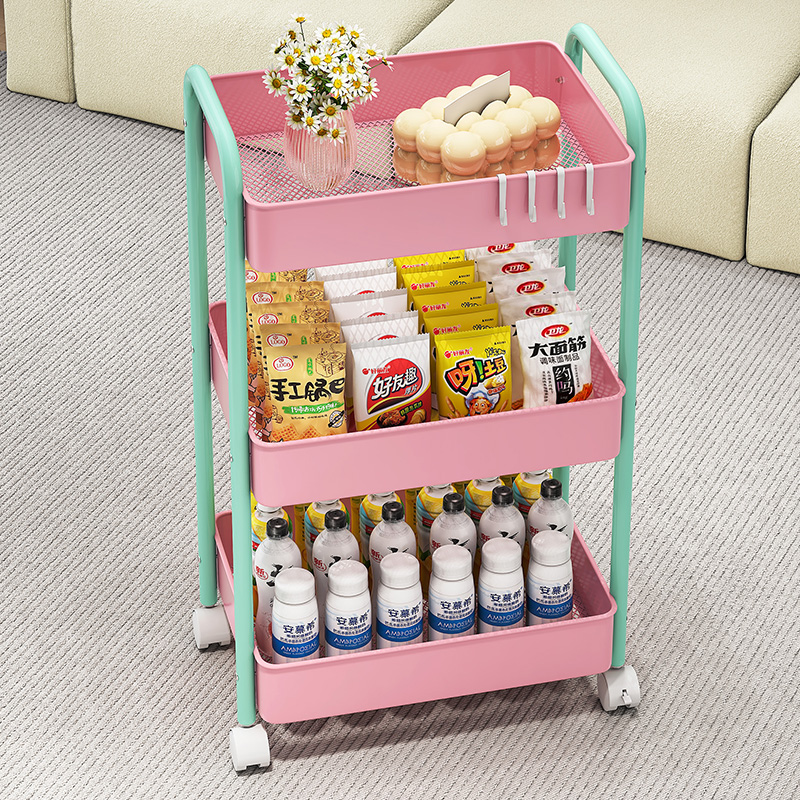多巴胺零食置物架落地客厅可移动玩具收纳架子宿舍必备多层小推车