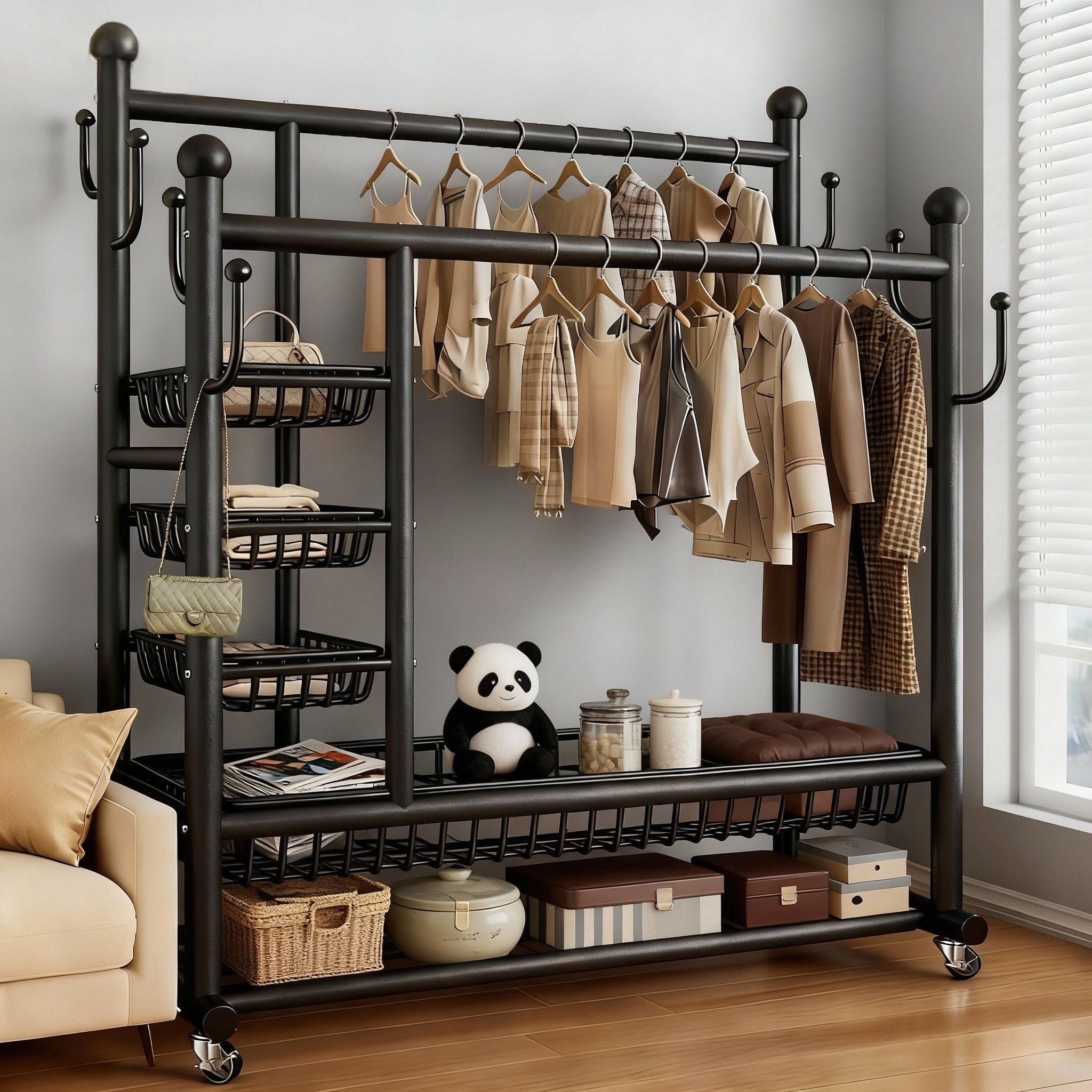 【热销爆款】巨粗室内衣帽架落地