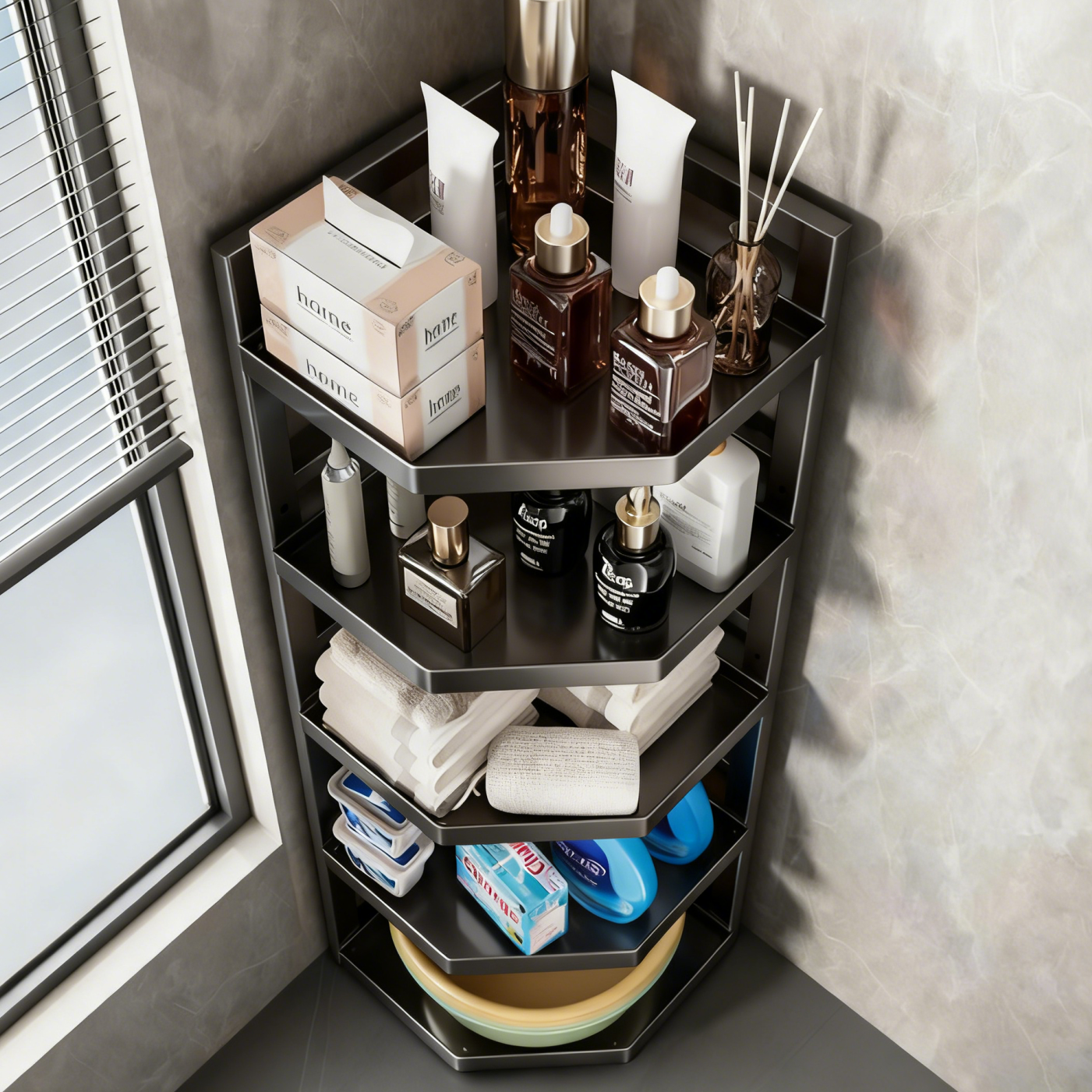 卫生间置物架落地专用浴室三角储物架厕所洗手台墙角转角收纳架子,收纳整理,整理架/置物架/收纳架,淘宝优惠券,粉丝福利购,淘宝优惠卷