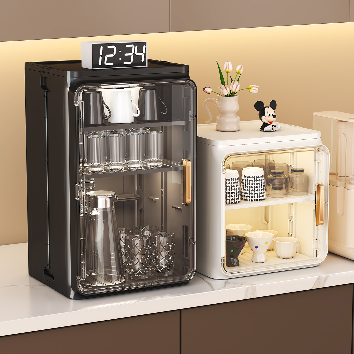 桌面置物架多层厨房杯子茶具收纳防尘沥水杯架茶水间咖啡马克杯架