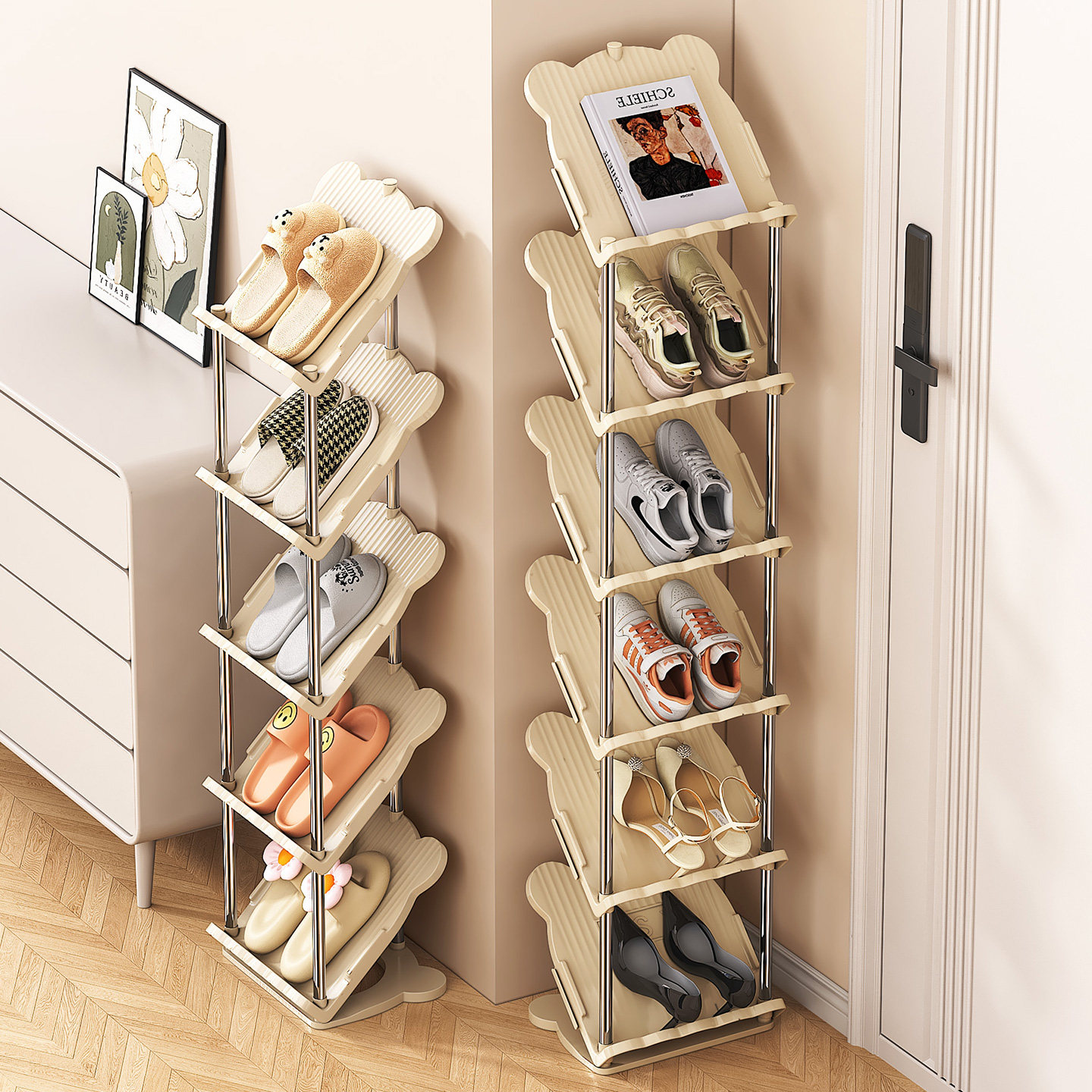 简易鞋架家用门口好看多层小型鞋柜入户门后小窄夹缝鞋子收纳神器,收纳整理,鞋子收纳架,淘宝优惠券,粉丝福利购,淘宝优惠卷