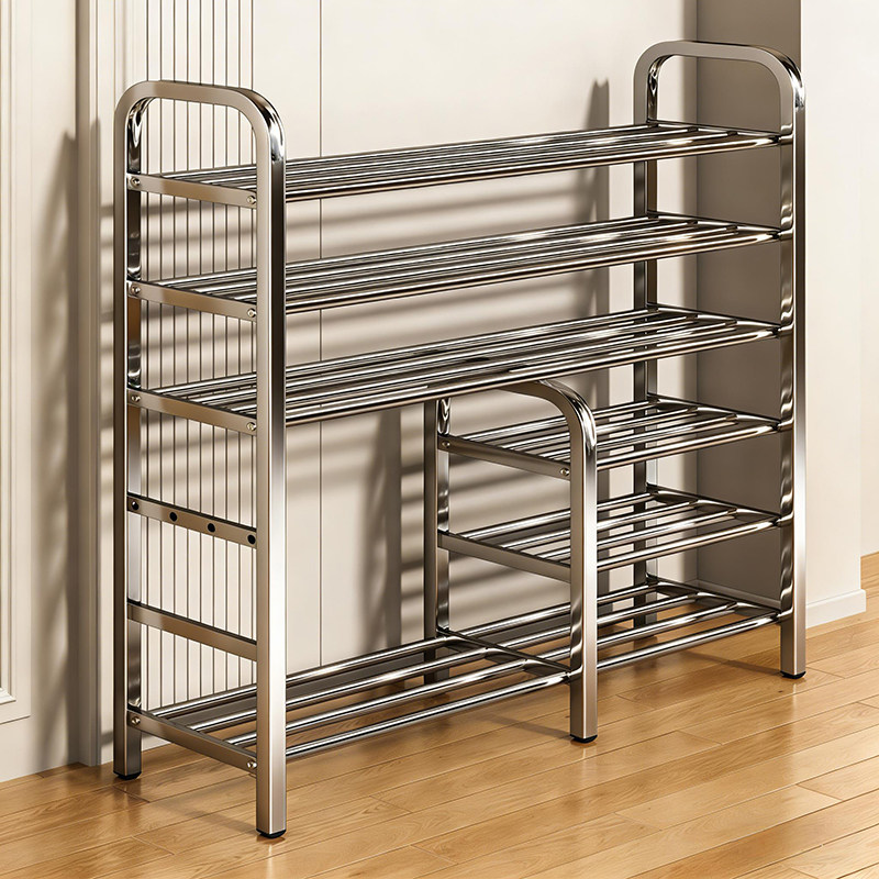 不锈钢鞋架多层家用门口简易窄小鞋柜出租屋宿舍省空间收纳鞋架子,收纳整理,鞋子收纳架,淘宝优惠券,粉丝福利购,淘宝优惠卷