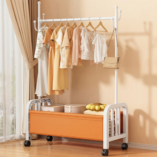 简易衣帽架落地卧室家用挂衣架子可移动室内晾衣架加粗衣架置物架