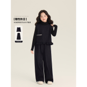 高级感松弛感洋气牛仔背心阔腿裤 2026新款 春季 Amybaby女童套装