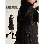气质设计小香风马甲灰色波点半身裙 2025新款 Amybaby女童套装 冬季