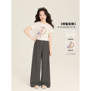 复古风设计感印花显瘦气质上衣 美式 Amybaby女童上衣春季 2026新款