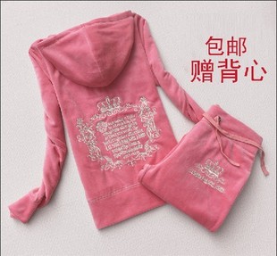 2025新款春秋天鹅绒女修身休闲运动套装金丝绒两件套潮