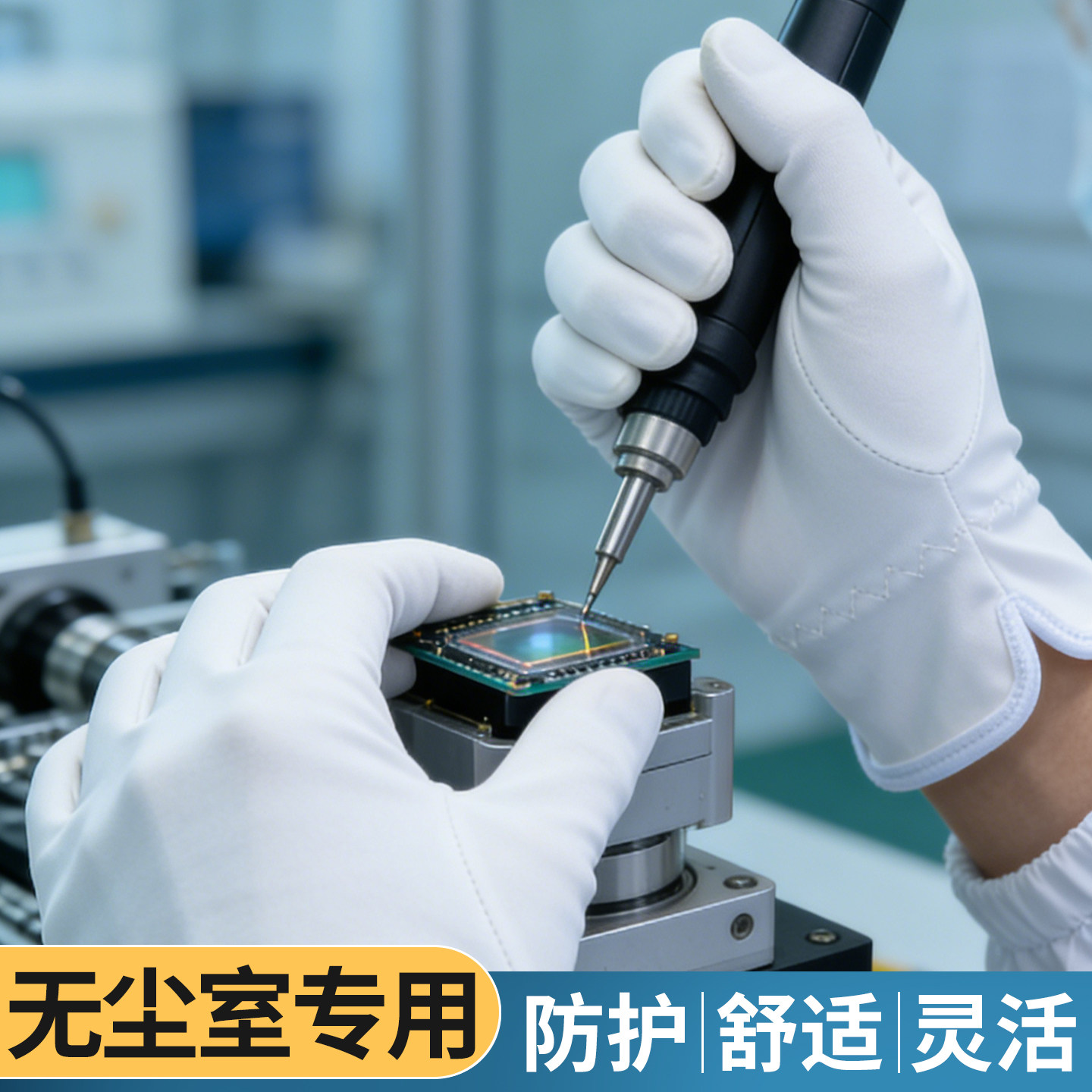 无尘室专用保护手套白色加厚耐磨防静电劳保透气白棉工厂劳作防尘