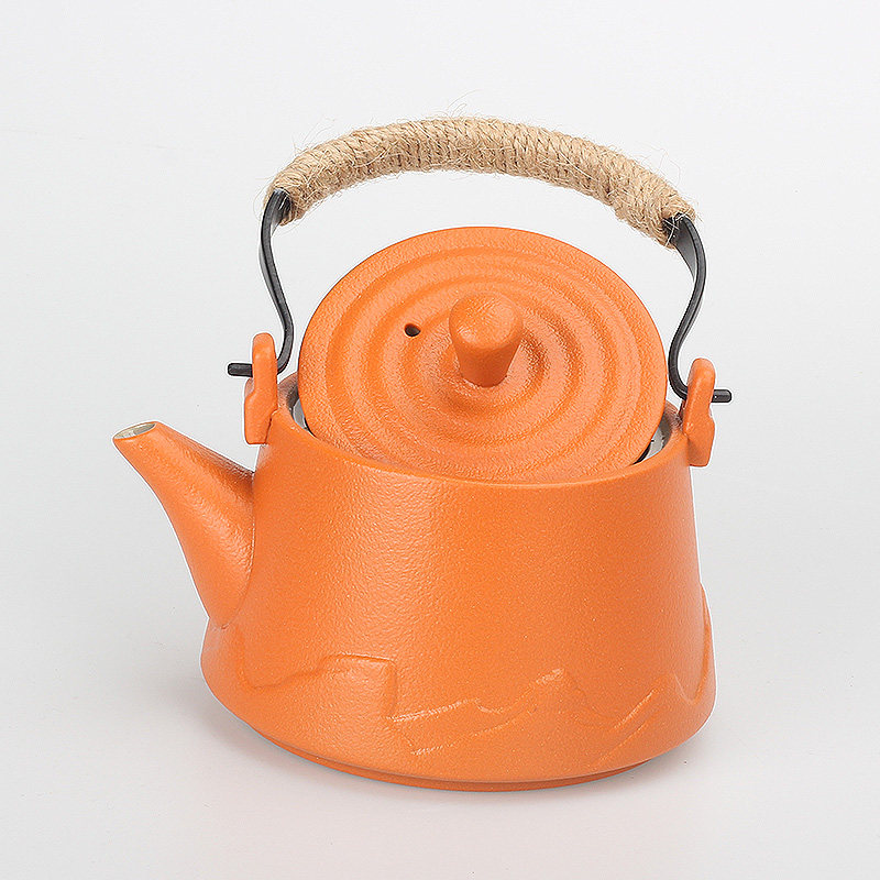 悬梁泡茶提壶功夫茶具单品三才盖壶侧把复古泡茶家用壶创意陶瓷
