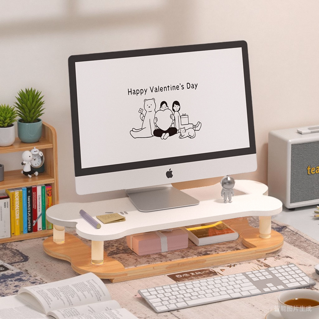 云朵增高架电脑桌面置物架氛围灯