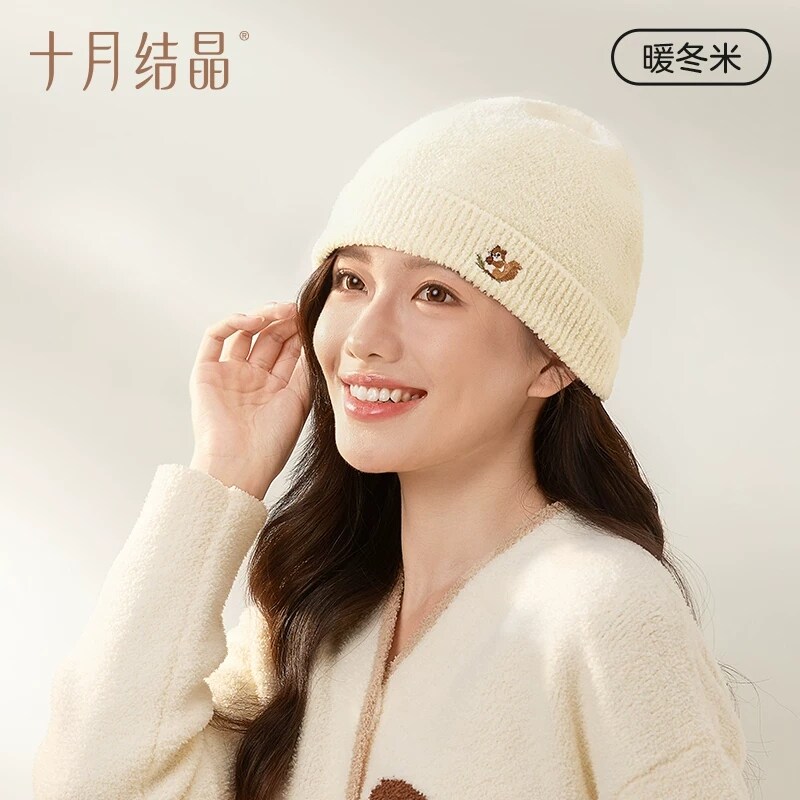 十月结晶半边绒月子帽产后用品帽子女亲子帽保暖坐月子纯棉秋冬季