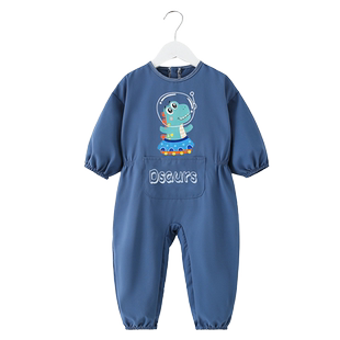 宝宝连体罩衣一体式婴儿爬爬服防脏男宝爬行服爬爬衣婴幼儿学爬服