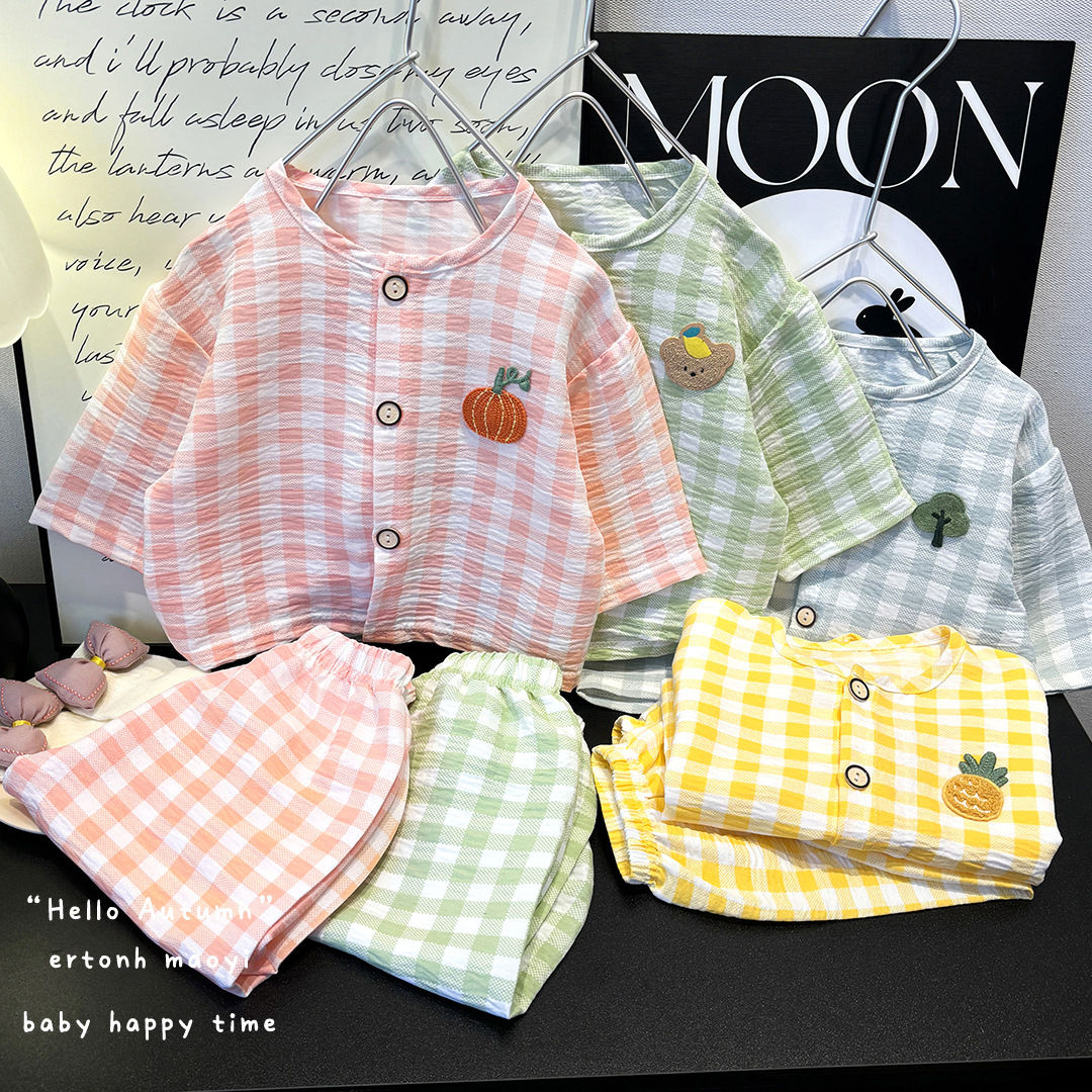 男女童云朵棉家居服套装夏季开衫卡通儿童睡衣上衣裤子春秋两件套,童装/婴儿装/亲子装,家居服套装,淘宝优惠券,粉丝福利购,淘宝优惠卷