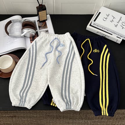 儿童卫裤2026秋季新款刺绣长裤男童女童韩版休闲中大童时尚束脚裤