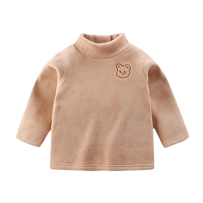 儿童打底衫纯秋冬加厚半高领卫衣