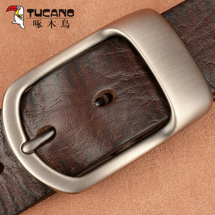 高档tk 带休闲皮带男真皮个性 啄木鸟牛皮男士 皮带针扣腰带男真皮裤