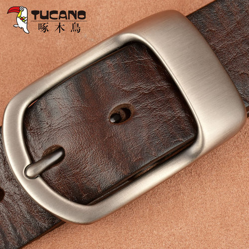 啄木鸟针扣休闲个性男士皮带