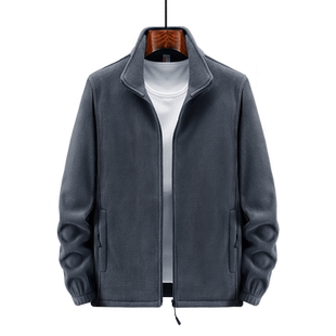 摇粒绒外套男抓绒衣女内搭冲锋衣内胆秋冬季双面加绒加厚保暖上衣