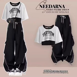 女中大童一整套夏季穿搭爵士舞服装kpop街舞套装现代舞团体演出服