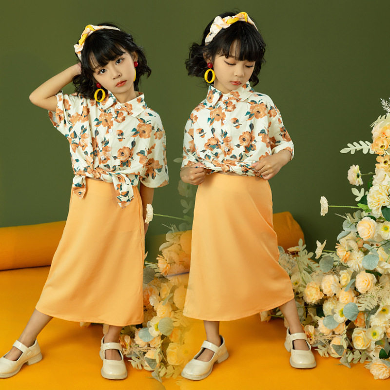 女童怀旧复古港风潮服7080年代舞台走秀演出服拍摄艺术照主题服装