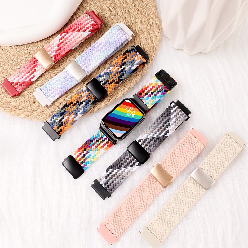 适用于小米手环9Pro表带磁吸扣8Pro编织回环腕带智能运动手表红米watch4/5卡扣透气替换带新款八九代通用配件