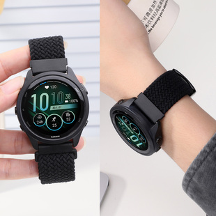168music男款 适用于佳明255表带Forerunner265 158 245磁吸扣编织腕带garmin智能运动手表645 替换配件 255s