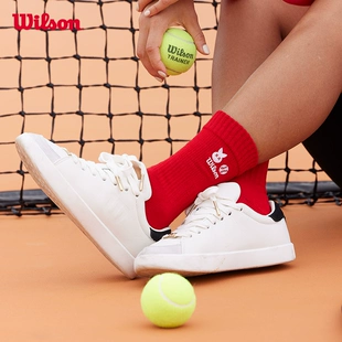 Wilson威尔胜官方23春季 兔年限定中性刺绣图案潮流运动针织中腰袜