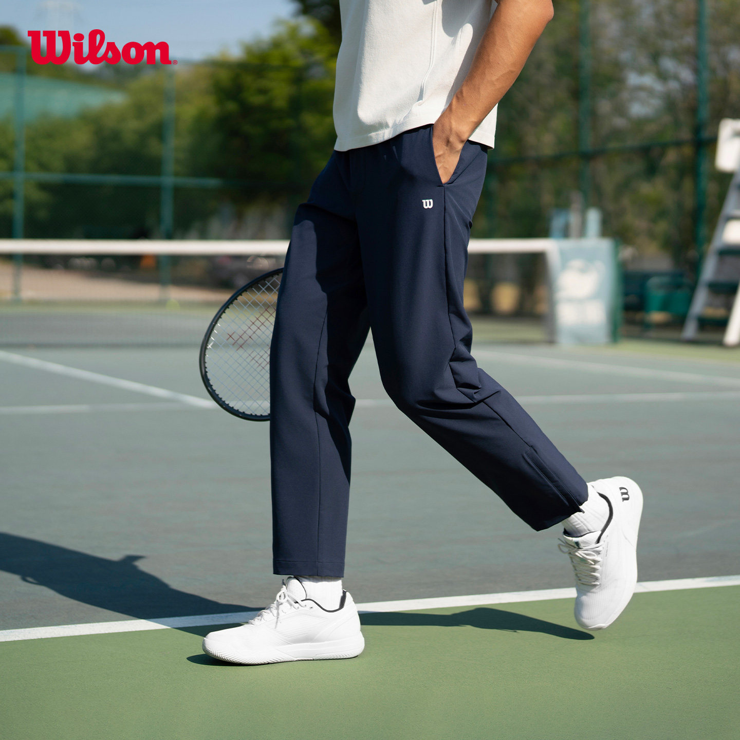 Wilson威尔胜官方春季男士百搭运动网球高弹力侧拉链百搭梭织长裤,运动服/休闲服装,运动长裤,淘宝优惠券,粉丝福利购,淘宝优惠卷