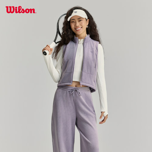 Wilson威尔胜26秋季新款女士保暖修身夹棉下摆可调网球运动棉马甲