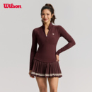Wilson威尔胜官方春季 T恤 女士亲肤半拉链紧身网球运动针织长袖